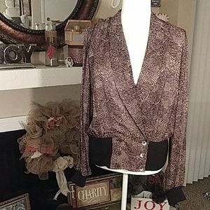 Vintage Jane Justin 100% silk dress blouse